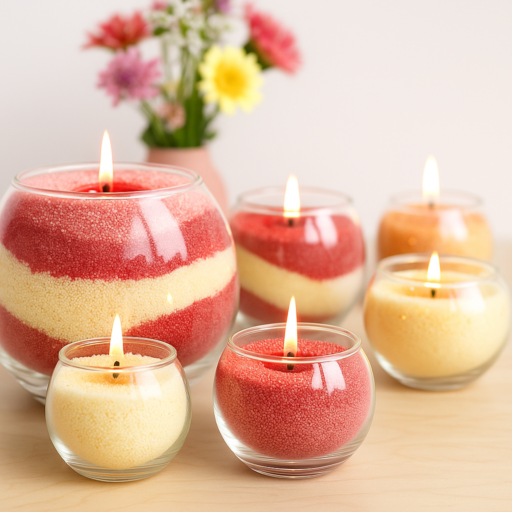 White & Red Combo – Pure Glow + Velvet Ember Candle Sand (300g + 300g)