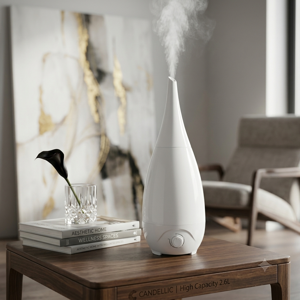 Grand Spire 2.6L High-Capacity Ultrasonic Humidifier with Precision Flow Control