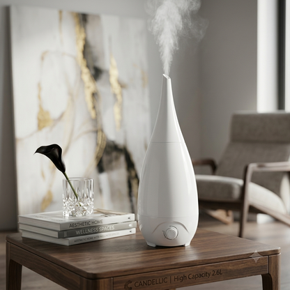 Grand Spire 2.6L High-Capacity Ultrasonic Humidifier with Precision Flow Control