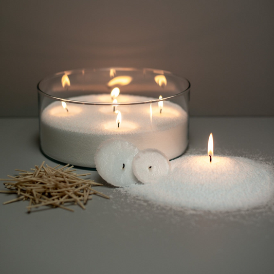 Tester – Moonlight Pearl (100g) White Candellic Sand Powder (Free Wicks)